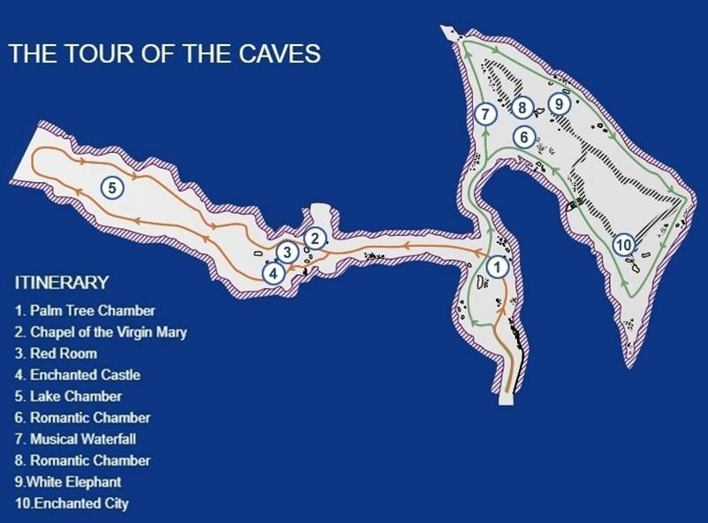 mapa de las cuevas de campanet